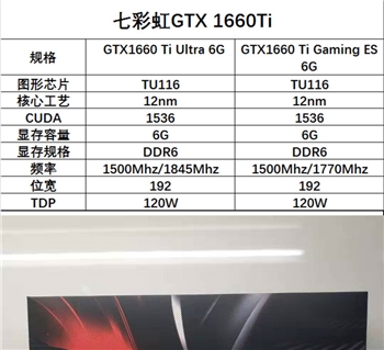 七彩虹iGame GTX1660Ti GAMING ES 6G电脑独立显卡另Ultra OC AD